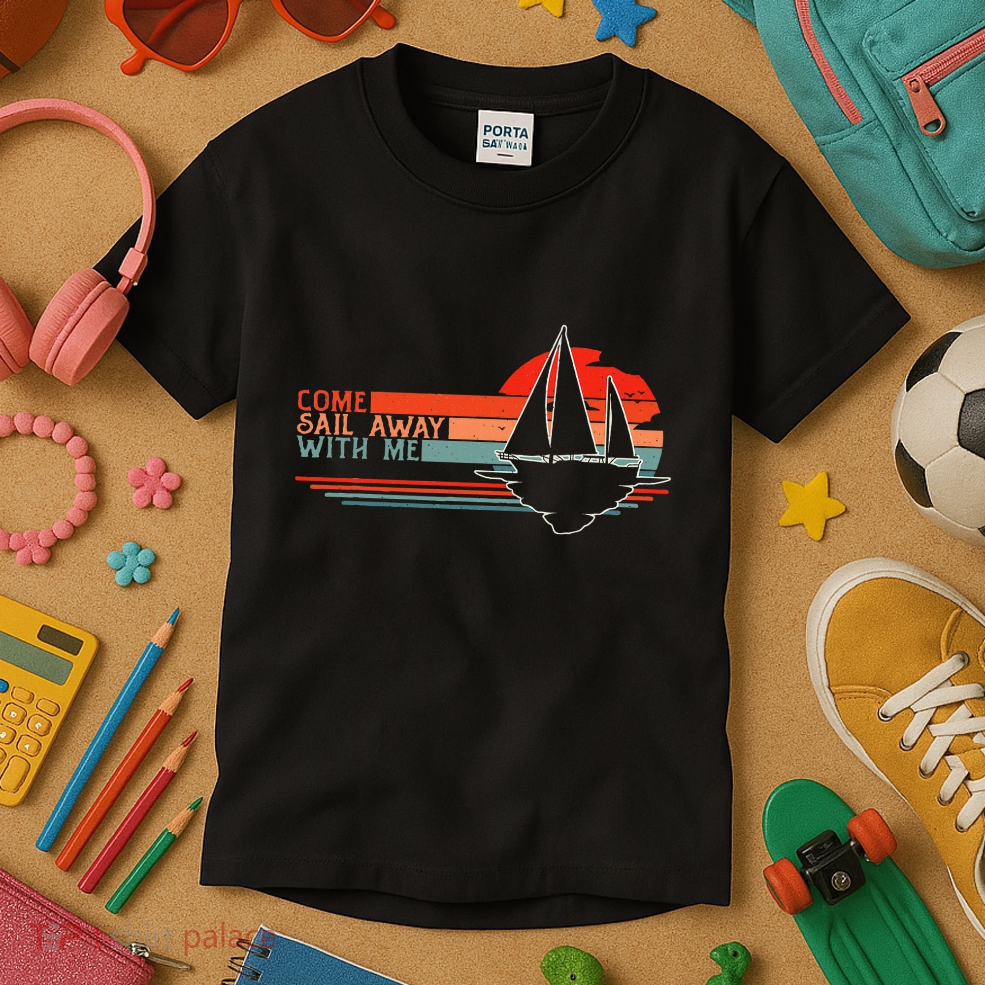 Come Sail Away With Me Sailing Boat Lover And Sailor Sail Kids T-Shirt