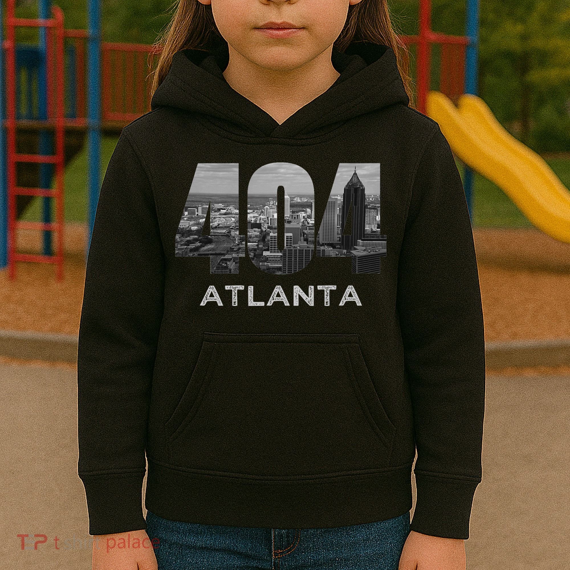 City Skyline Area Code 404 Downtown Atlanta Georgia Souvenir Kids Hoodie