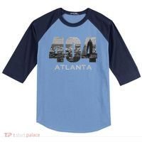 City Skyline Area Code 404 Downtown Atlanta Georgia Souvenir Raglan Baseball Sleeve Shirt thumb 0