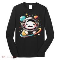 Cute Space Axolotl Kawaii Anime Space Long Sleeve Shirt thumb 0