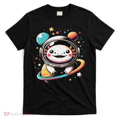 Cute Space Axolotl Kawaii Anime Space T-Shirt