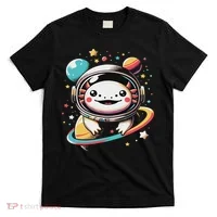 Cute Space Axolotl Kawaii Anime Space T-Shirt thumb 0