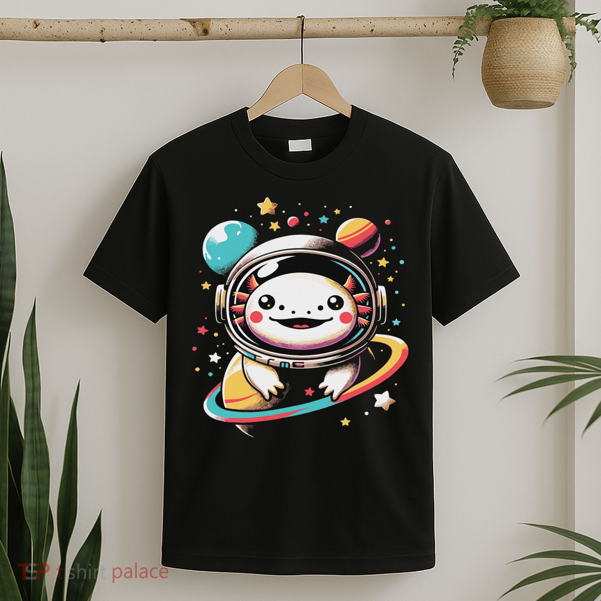 Cute Space Axolotl Kawaii Anime Space T-Shirt
