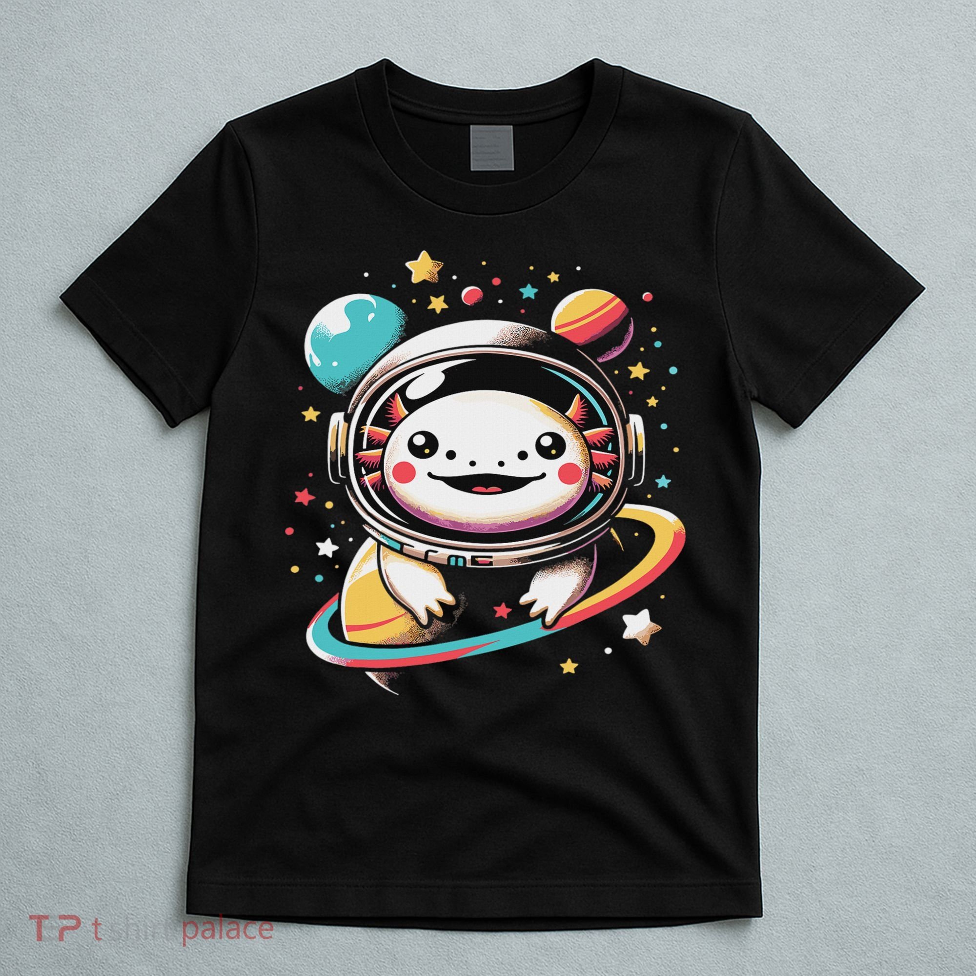 Cute Space Axolotl Kawaii Anime Space T-Shirt