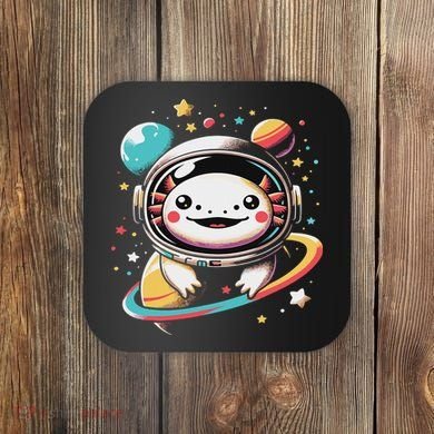 Cute Space Axolotl Kawaii Anime Space Coaster