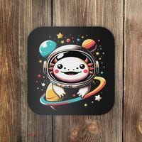 Cute Space Axolotl Kawaii Anime Space Coaster thumb 0