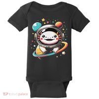 Cute Space Axolotl Kawaii Anime Space Baby Bodysuit thumb 0