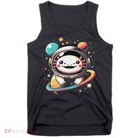 Cute Space Axolotl Kawaii Anime Space Tank Top thumb 0