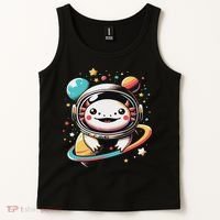 Cute Space Axolotl Kawaii Anime Space Tank Top thumb 2