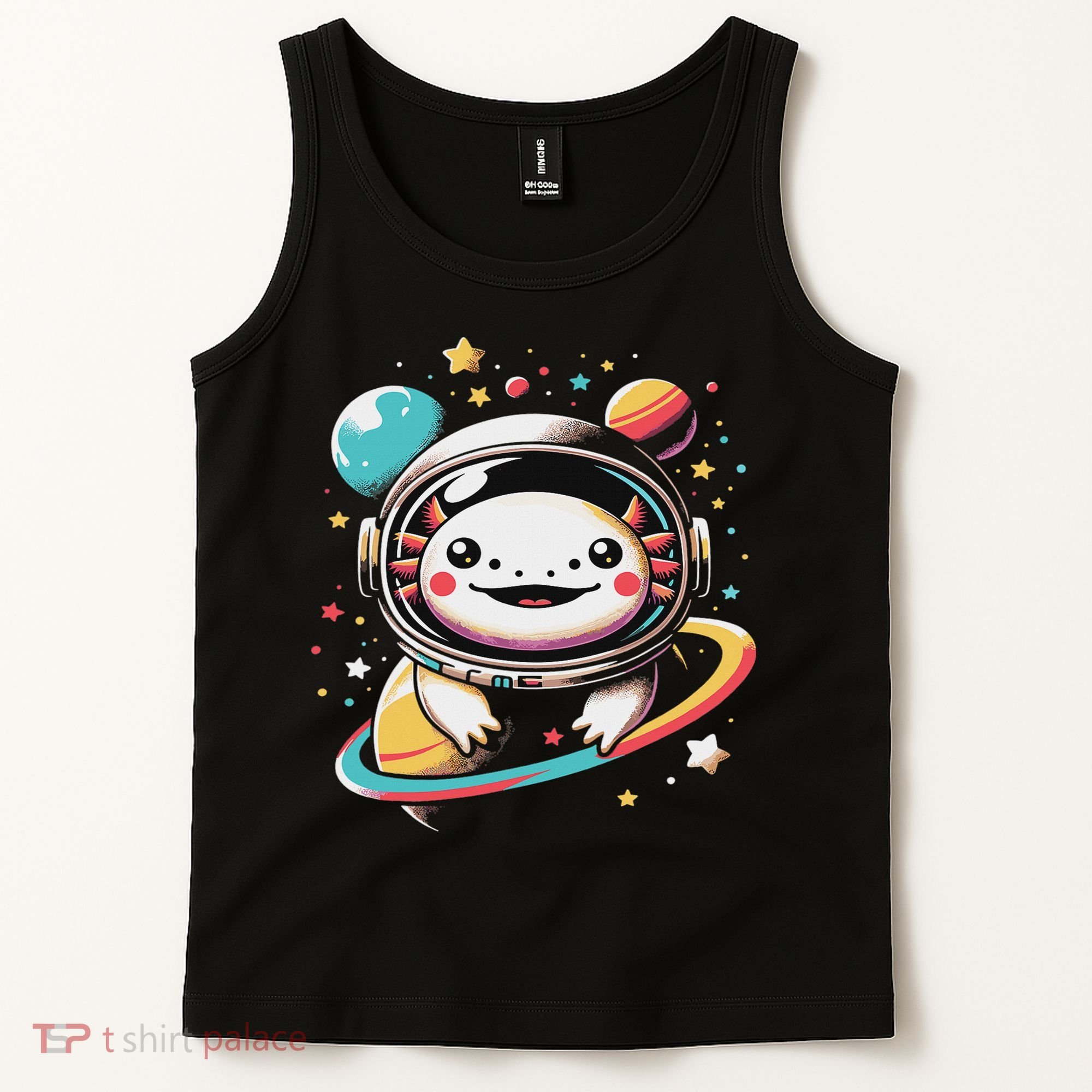 Cute Space Axolotl Kawaii Anime Space Tank Top