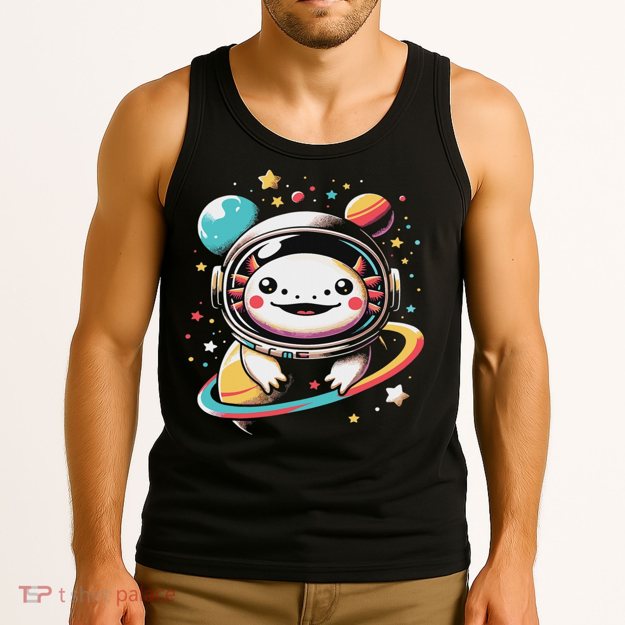 Cute Space Axolotl Kawaii Anime Space Tank Top