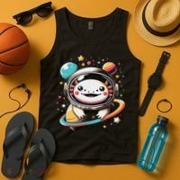 Cute Space Axolotl Kawaii Anime Space Tank Top thumb 4