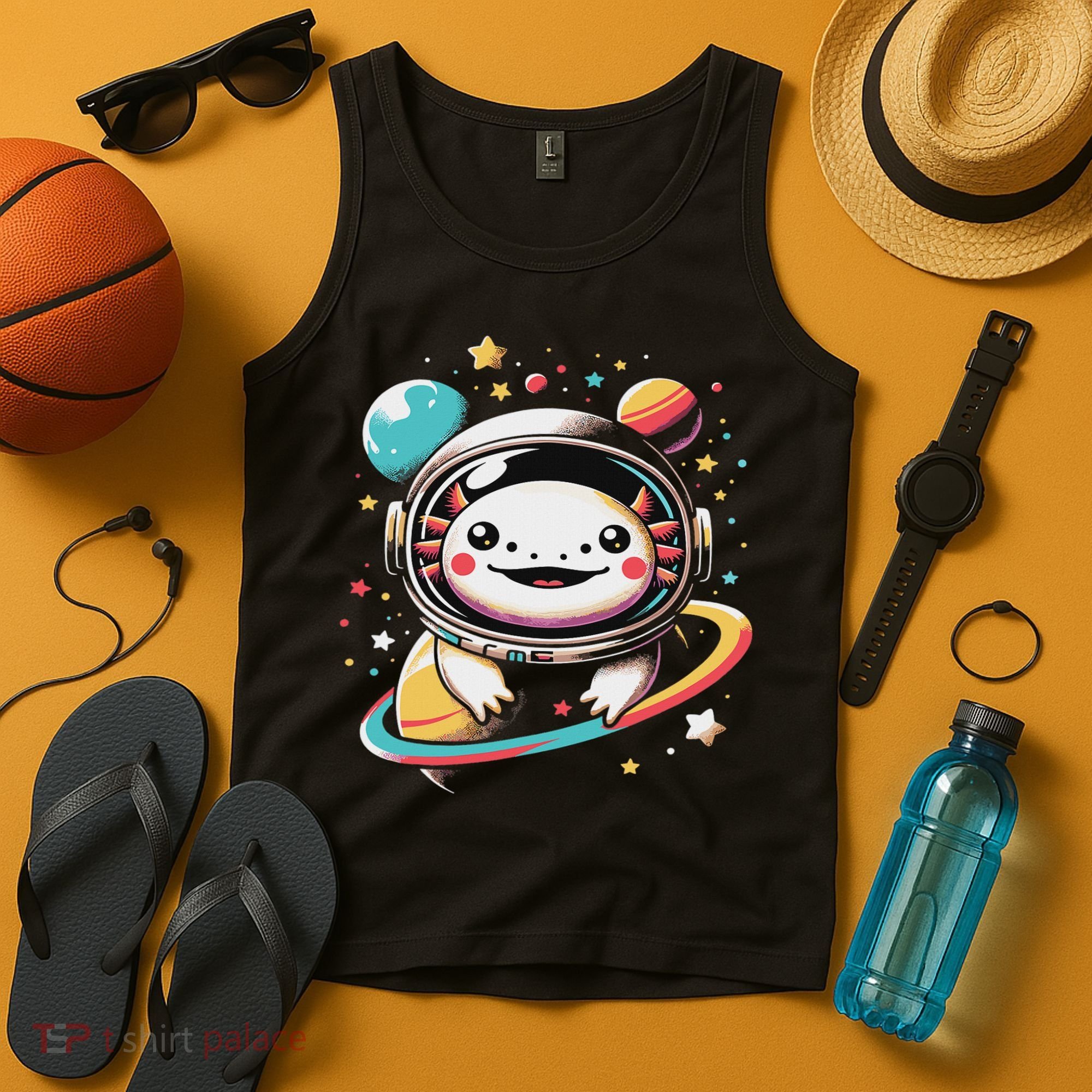Cute Space Axolotl Kawaii Anime Space Tank Top