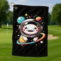 Cute Space Axolotl Kawaii Anime Space Golf Towel thumb 1