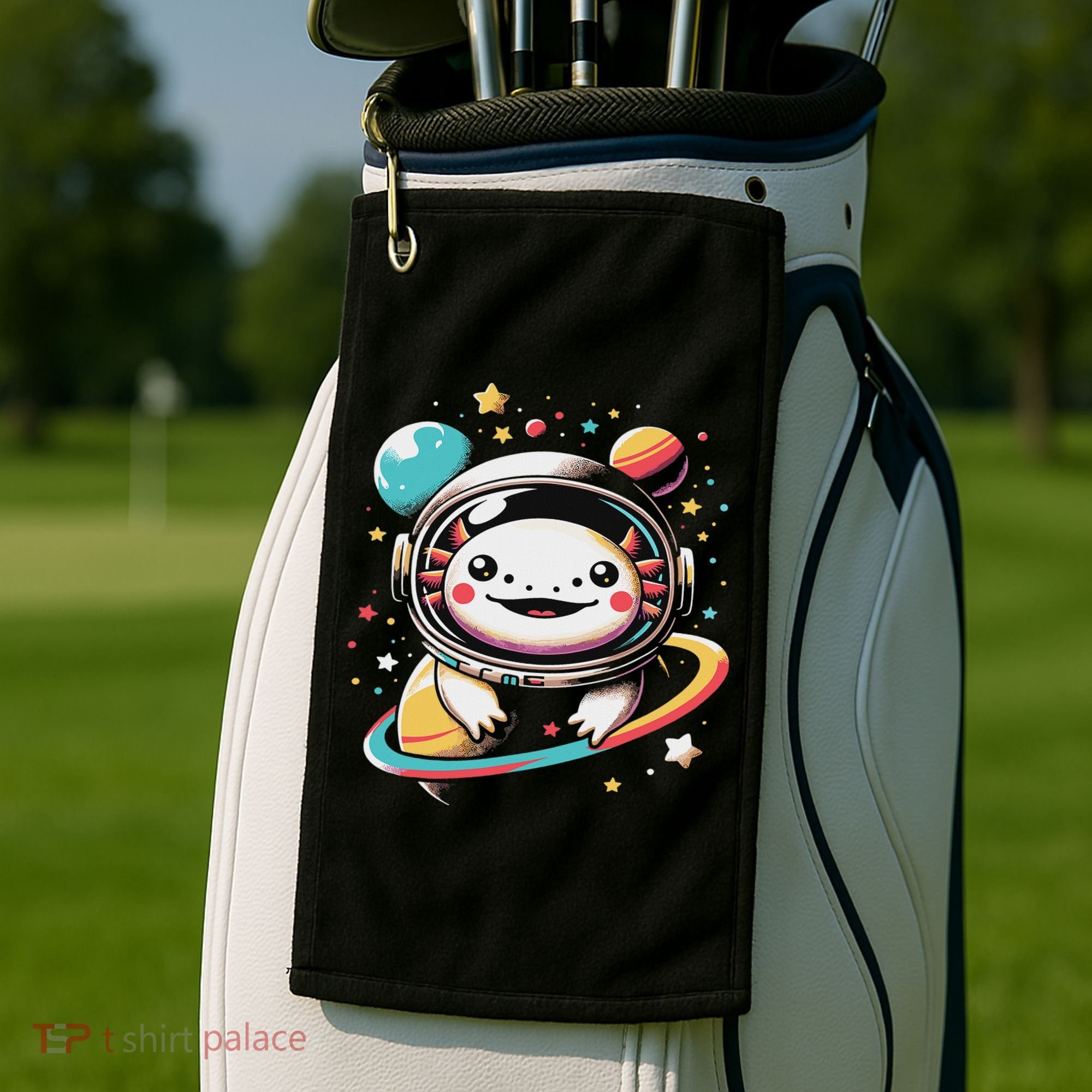 Cute Space Axolotl Kawaii Anime Space Golf Towel