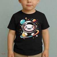 Cute Space Axolotl Kawaii Anime Space Toddler T-Shirt thumb 2