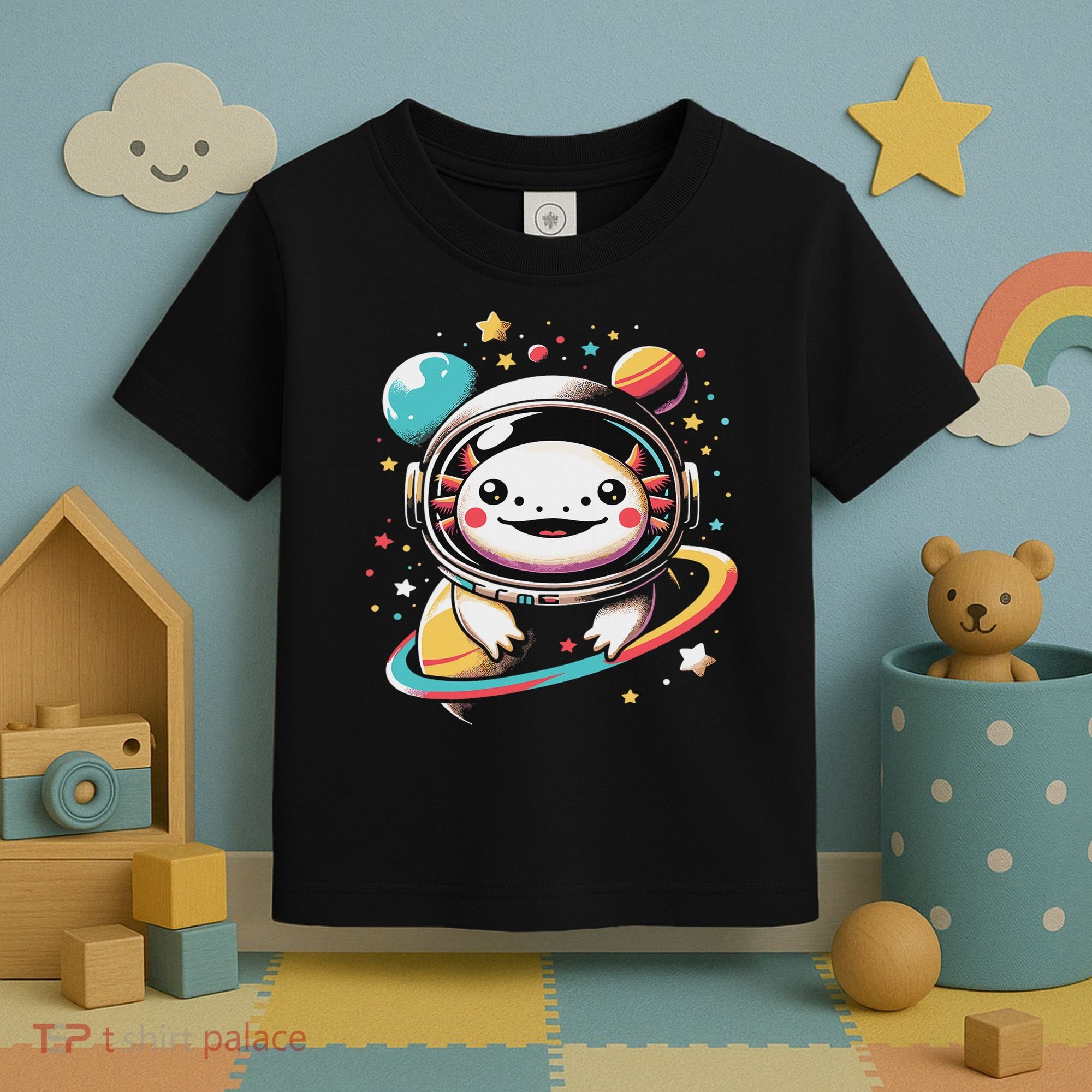 Cute Space Axolotl Kawaii Anime Space Toddler T-Shirt