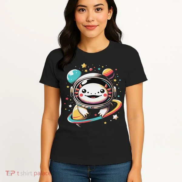 Cute Space Axolotl Kawaii Anime Space Women's T-Shirt
