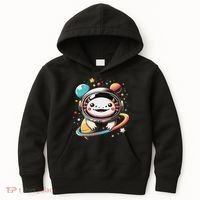 Cute Space Axolotl Kawaii Anime Space Kids Hoodie thumb 0