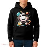 Cute Space Axolotl Kawaii Anime Space Kids Hoodie thumb 4