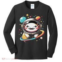 Cute Space Axolotl Kawaii Anime Space Kids Long Sleeve Shirt thumb 0