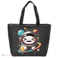 Cute Space Axolotl Kawaii Anime Space Tote Bag thumb 0