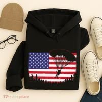 Cool Skydiving Art Wo Skydiver American Flag Skydive  Hoodie thumb 4