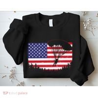 Cool Skydiving Art Wo Skydiver American Flag Skydive  Sweatshirt thumb 2