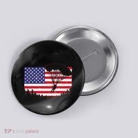 Cool Skydiving Art Wo Skydiver American Flag Skydive  Button thumb 0