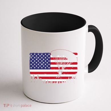 Cool Skydiving Art Wo Skydiver American Flag Skydive  Coffee Mug back