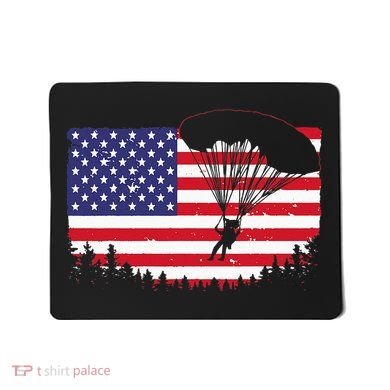 Cool Skydiving Art Wo Skydiver American Flag Skydive  Mousepad