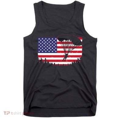 Cool Skydiving Art Wo Skydiver American Flag Skydive  Tank Top