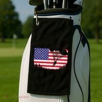 Cool Skydiving Art Wo Skydiver American Flag Skydive  Golf Towel thumb 2