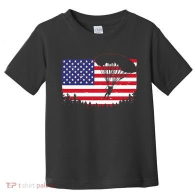 Cool Skydiving Art Wo Skydiver American Flag Skydive  Toddler T-Shirt