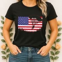Cool Skydiving Art Wo Skydiver American Flag Skydive  Women's T-Shirt thumb 2