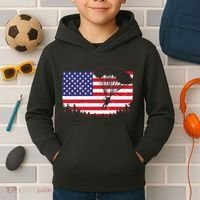 Cool Skydiving Art Wo Skydiver American Flag Skydive  Kids Hoodie thumb 2
