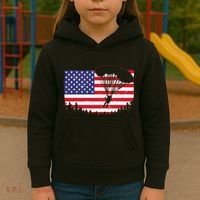 Cool Skydiving Art Wo Skydiver American Flag Skydive  Kids Hoodie thumb 3