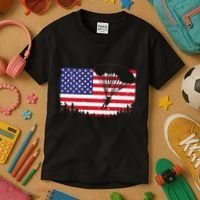 Cool Skydiving Art Wo Skydiver American Flag Skydive  Kids T-Shirt thumb 3