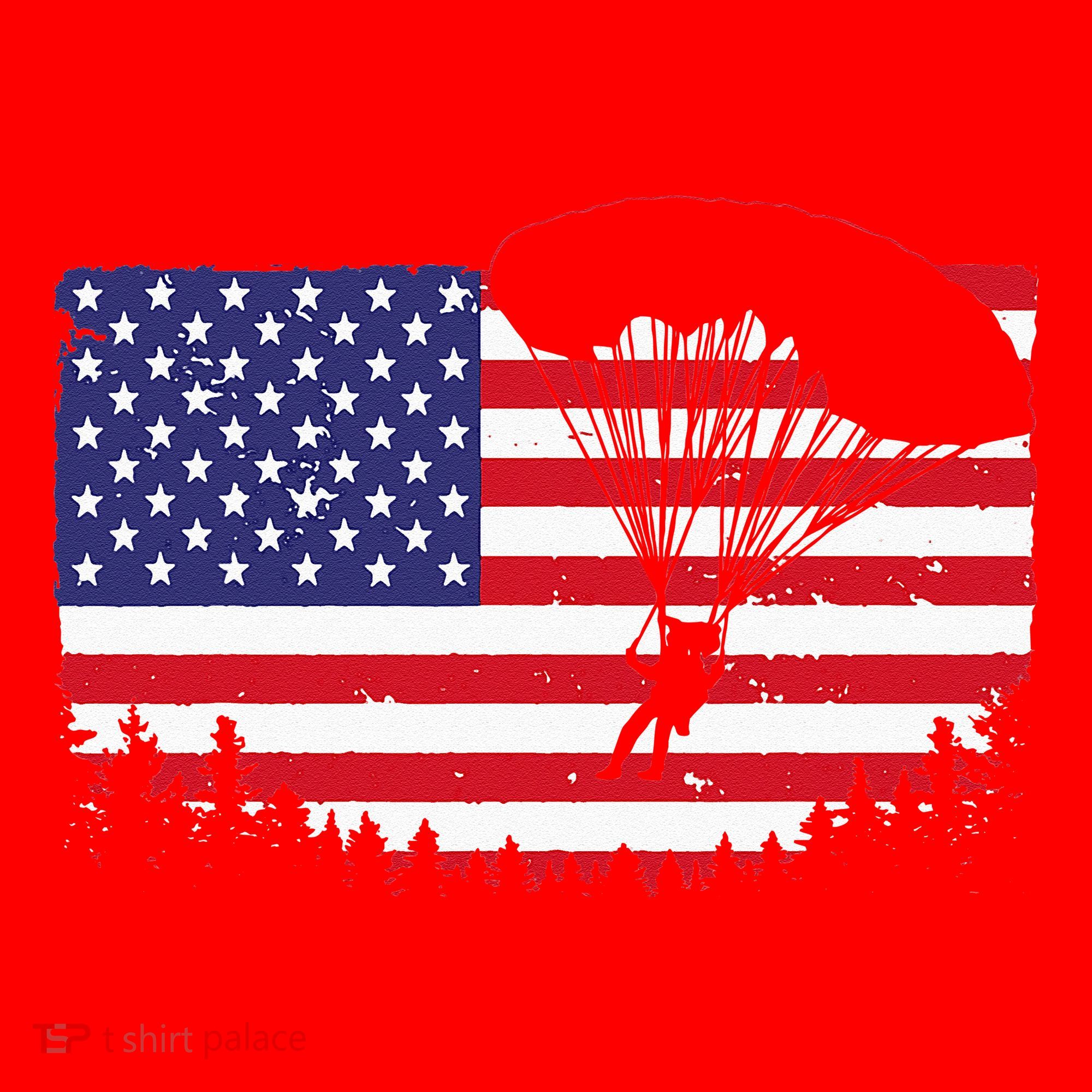 Cool Skydiving Art Wo Skydiver American Flag Skydive  Santa Hat