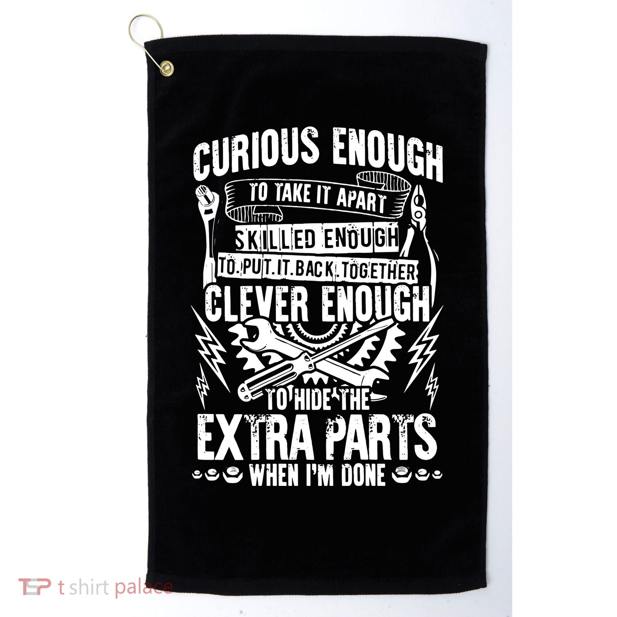 Curious, Skilled And Clever Funny Car Auto Truck Mechanic Golf Towel