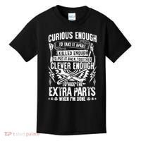 Curious, Skilled And Clever Funny Car Auto Truck Mechanic Kids T-Shirt thumb 0