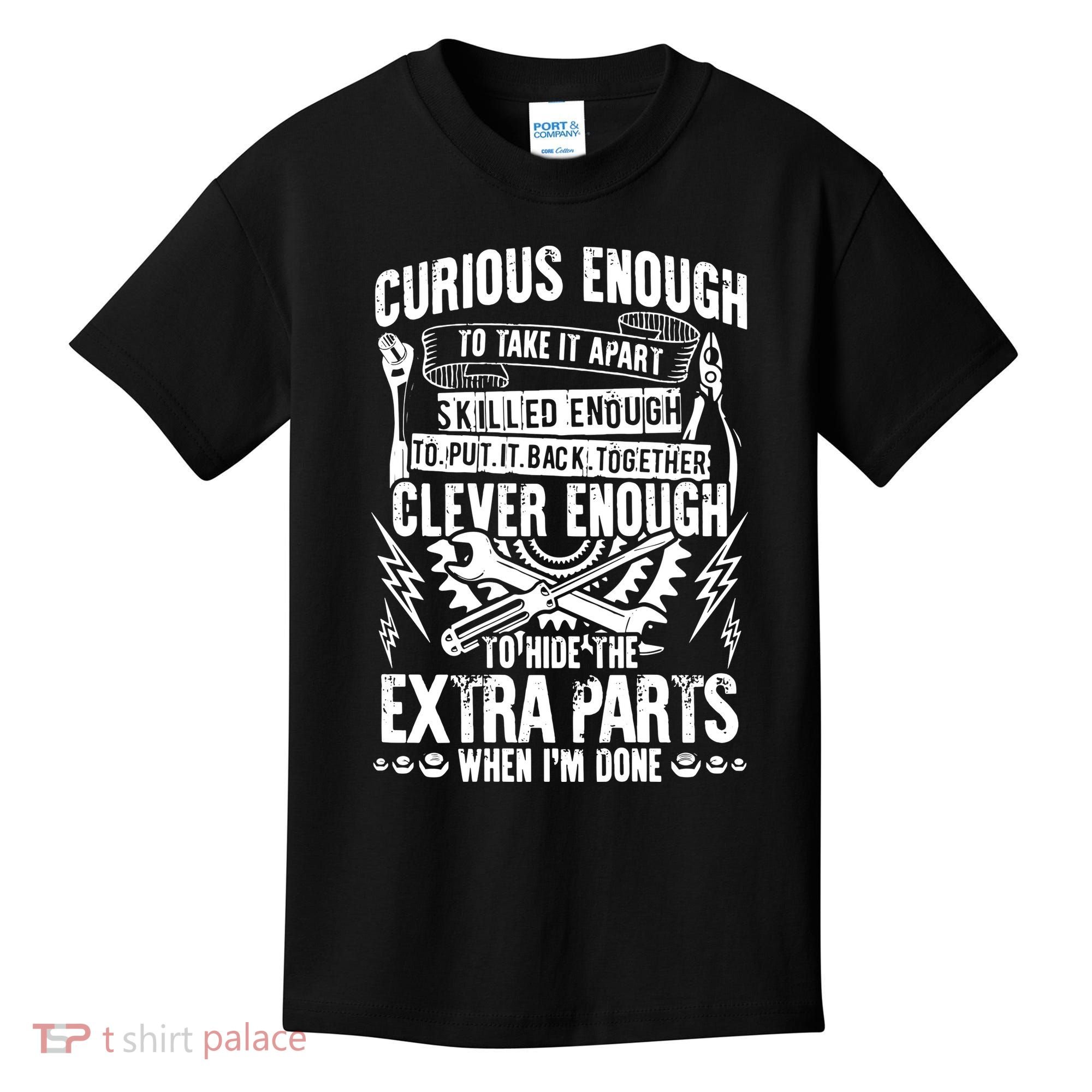 Curious, Skilled And Clever Funny Car Auto Truck Mechanic Kids T-Shirt
