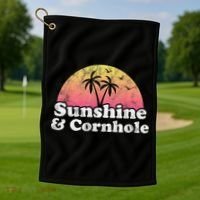 Cornhole Sunshine And Cornhole Golf Towel thumb 1