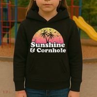 Cornhole Sunshine And Cornhole Kids Hoodie thumb 3