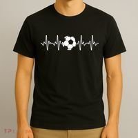 Cool Soccer Art SoccerL Over Goalie Football Heartbeat T-Shirt thumb 3