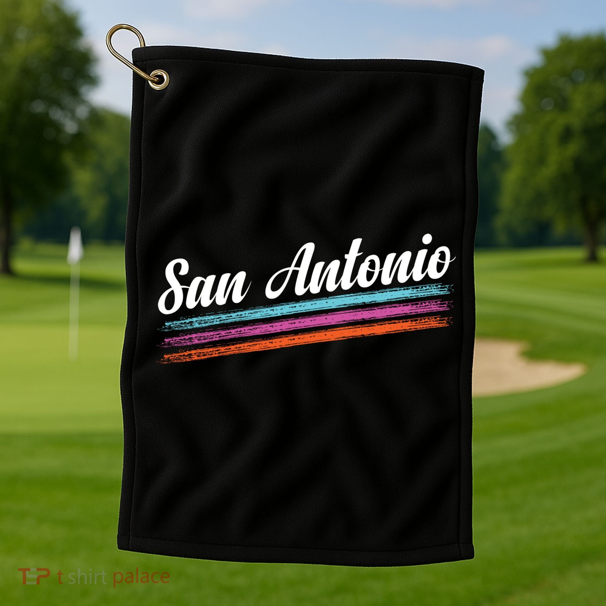 Classic San Antonio Throwback Retro Sports Fan Golf Towel