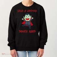 Cute Save A Vampire Donate Blood Vampire Halloween Women's Sweatshirt thumb 0