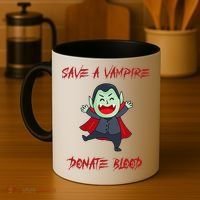 Cute Save A Vampire Donate Blood Vampire Halloween Coffee Mug thumb 4