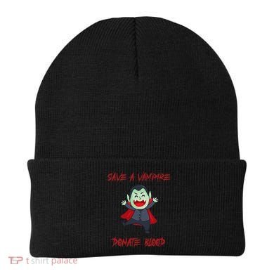 Cute Save A Vampire Donate Blood Vampire Halloween Beanie