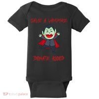 Cute Save A Vampire Donate Blood Vampire Halloween Baby Bodysuit thumb 0